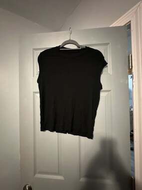 American Eagle Soft & Sexy Rib Black Muscle Tee Tank Top Size M